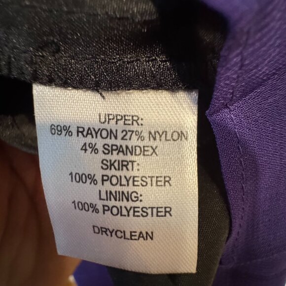 💜 LOFT Black & Purple Sleeveless Dress | Size 12 | Excellent Condition - Picture 5 of 6